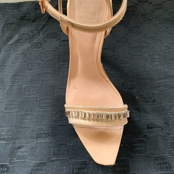 Herve Leger Elle Crystal Platform Sandals - Picture 3 of 14
